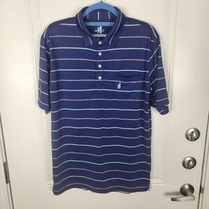 Johnnie-O Men's Performance Polo Shirt Striped Short Sleeve Size M Medium